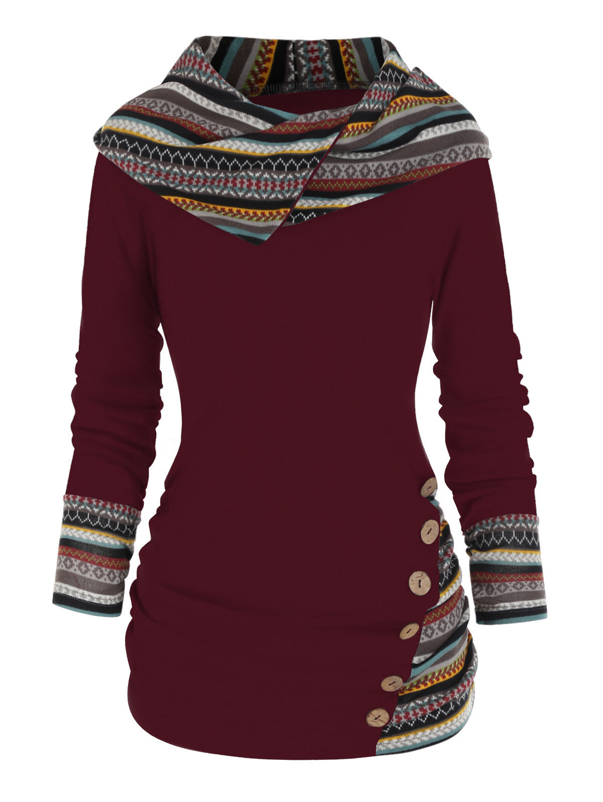 Knitted Long Sleeve Button Top Women