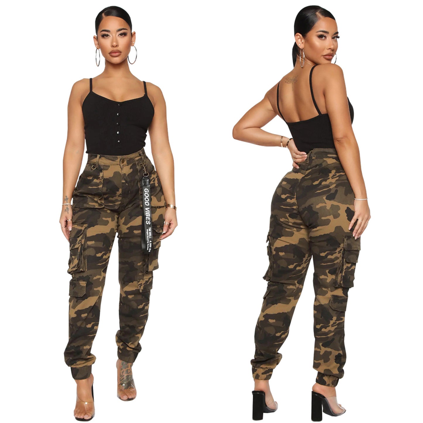 Fashion Slim Fit Camouflage Comfortable Leisure Tappered Stretch Overalls