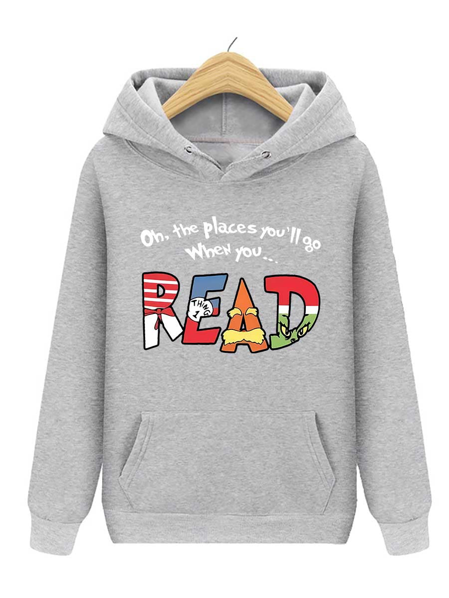 Autumn And Winter European And American Color Letter Printing Hooded Casual Sweatshirt