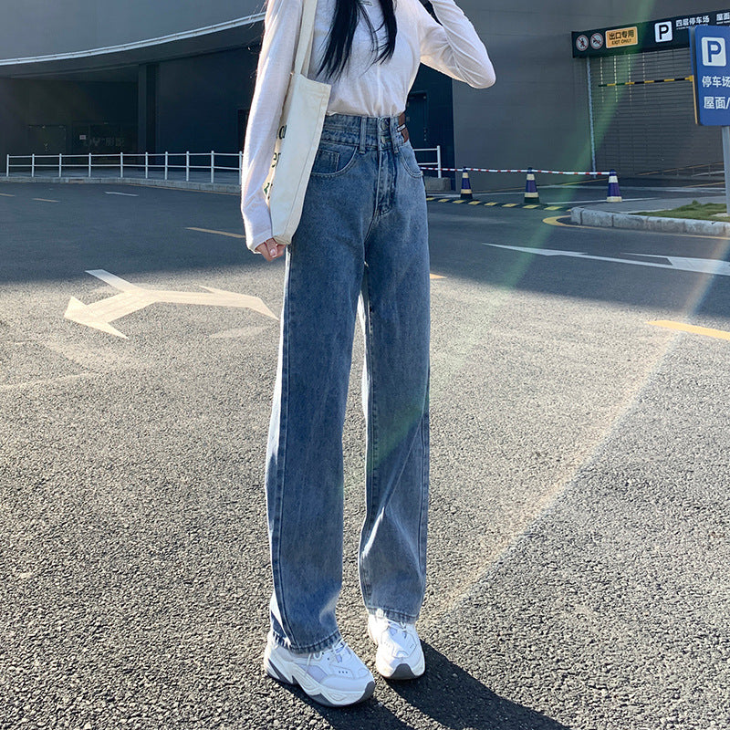 High Waist Wide Leg Pants Women's Jeans Women's Straight Jeans