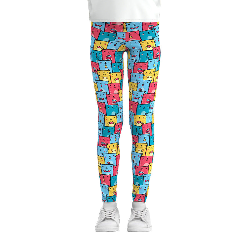 Digital Printing Leggings Girls Leggings Thin Stretch Pants