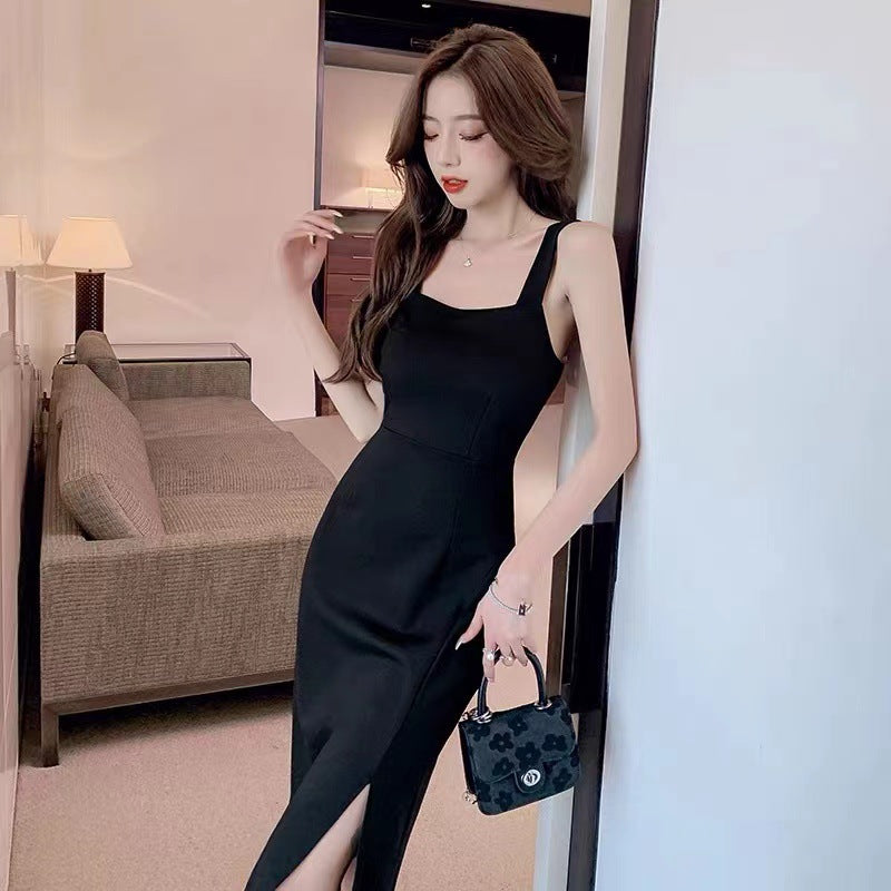 Women's Elegant Slim Suspender Dress With Suspenders