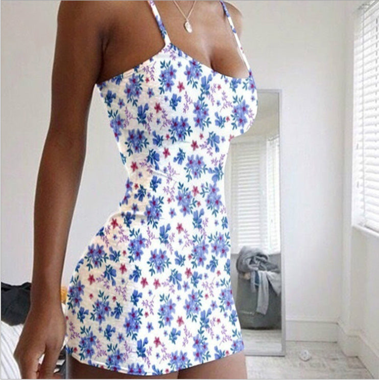 Platinum Tube Top Sexy Slim Floral Dress