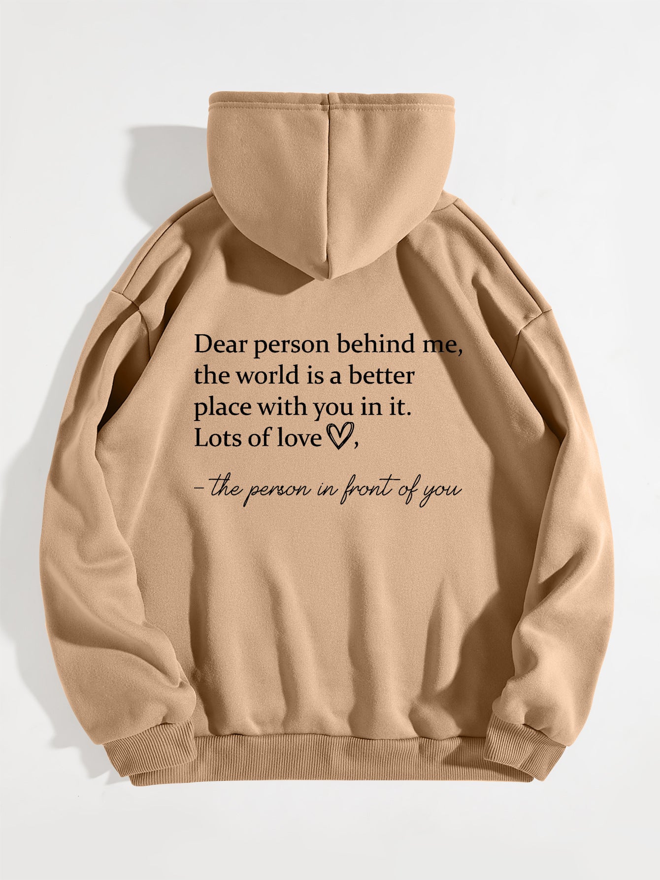 Dear Person Behind Me Hoodie Plain Letter Sweater