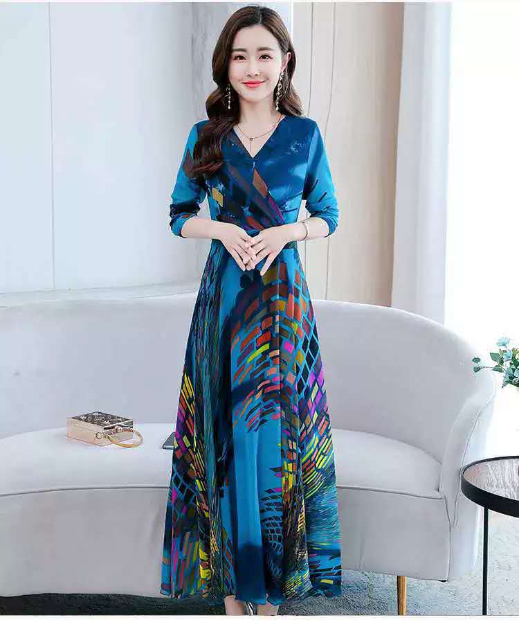 Western Temperament Slim Slim High Waist Printed Long Skirt