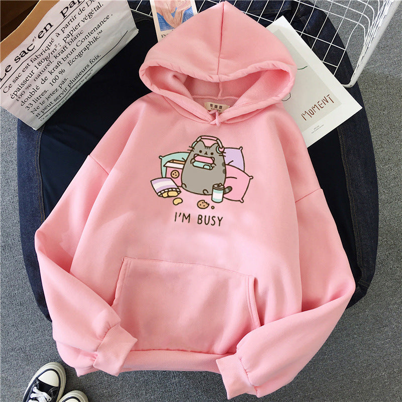 Funny Cat Hoodie Women's Fashion Kawaii Harajuku Sweater