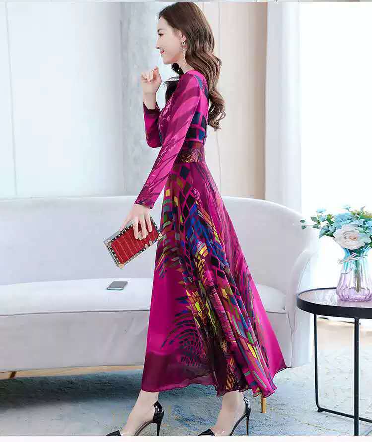 Western Temperament Slim Slim High Waist Printed Long Skirt