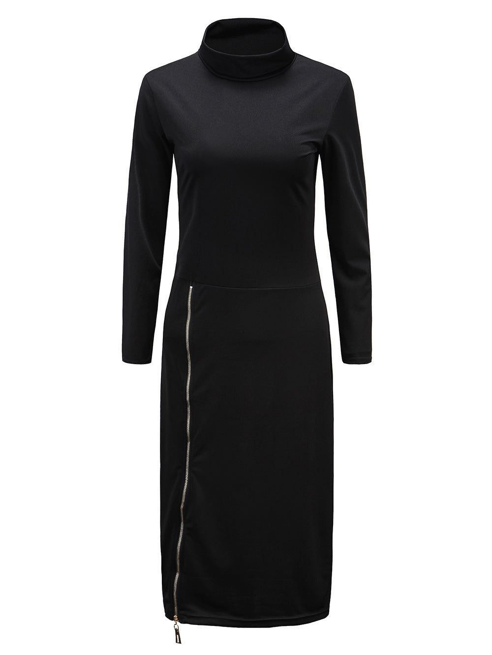 Women's Turtleneck Slim-fit Long Dress