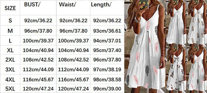 Fashion Ladies V-Neck Loose Printed Petticoat