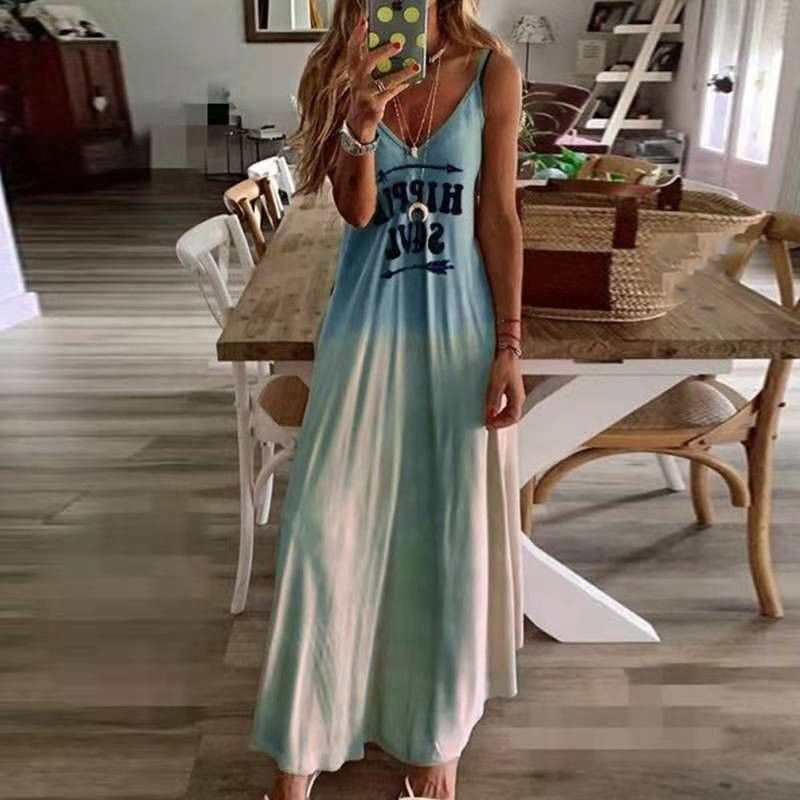 Autumn Europe And America New Hot Sale Slim And Thin Letter Print Long Dress