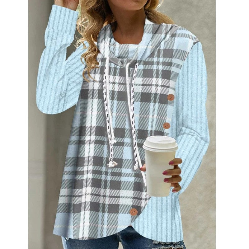 Long Sleeve Hooded Clothes Pullover Button Sweater