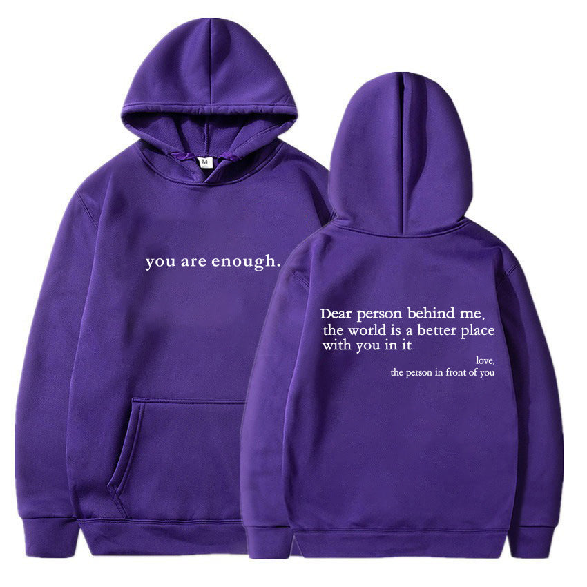 Women's Brushed Hoody Plain Letters