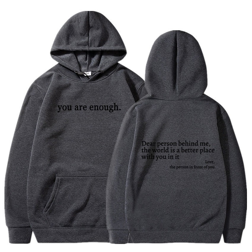 Women's Brushed Hoody Plain Letters